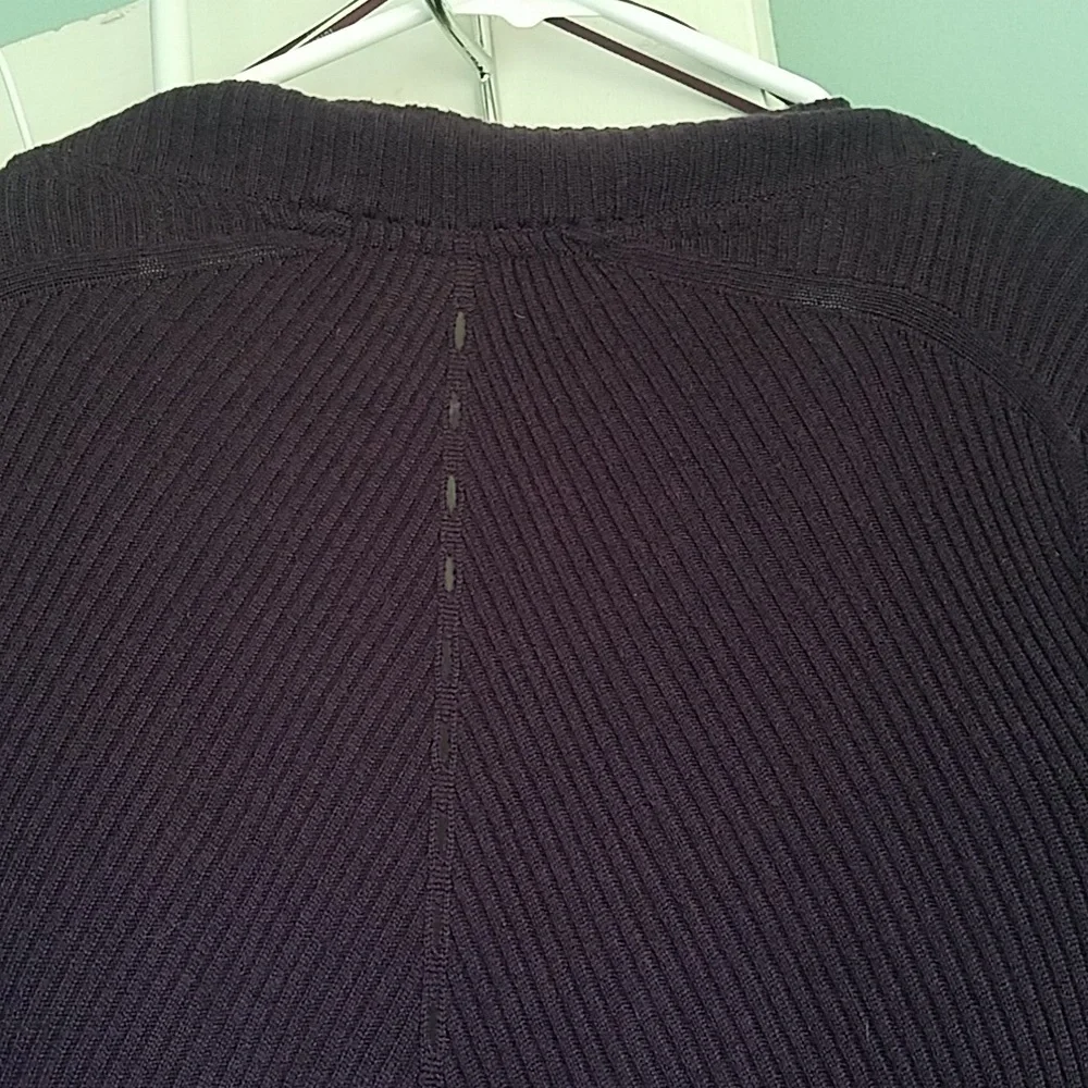 Lululemon Resolution Wrap Open Sweater Dark Purple Maroon Ribbed Active Yoga